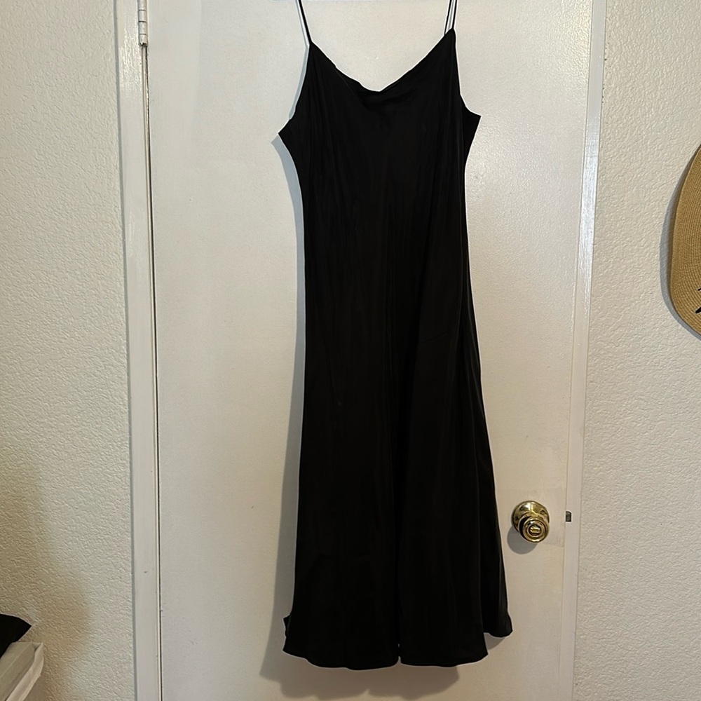J crew black silk dress